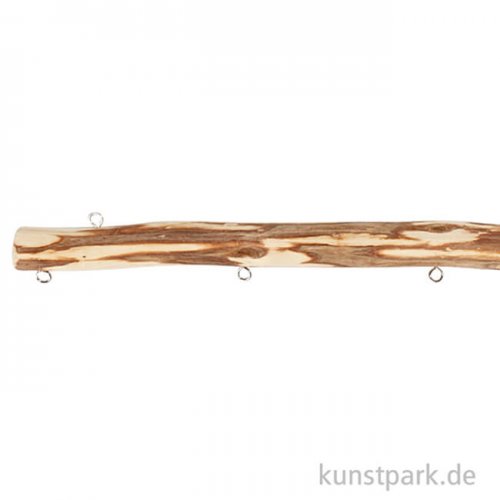 Holzast mit 8 Ösen zum Aufhängen und Befestigen, Länge 60 cm