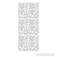 Kreativ Sticker - Schneeflocken Bordüre, Silber, 10 x 23 cm