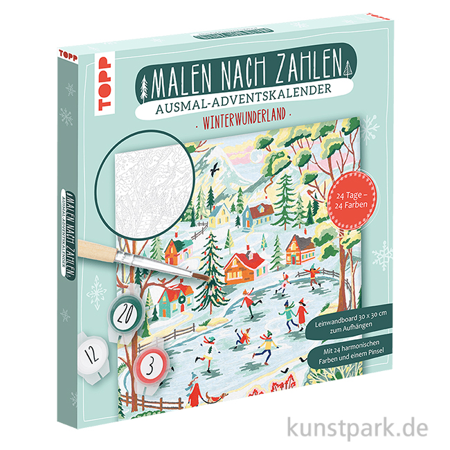 Adventskalender Malen nach Zahlen Winterwunderland, Topp Verlag