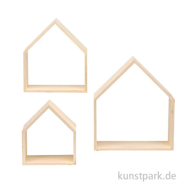 Design Rahmen Haus, 3 Stück sortiert