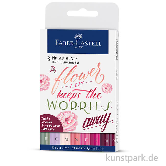 Faber-Castell PITT Artist Pen Handlettering - 8er Set Flowers