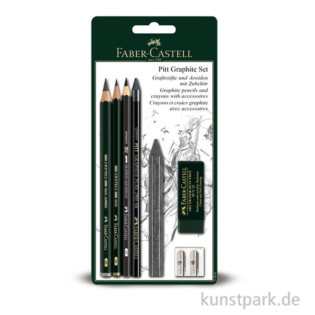 Faber-Castell PITT Graphite Set, mit 5 Stiften und Zubehör