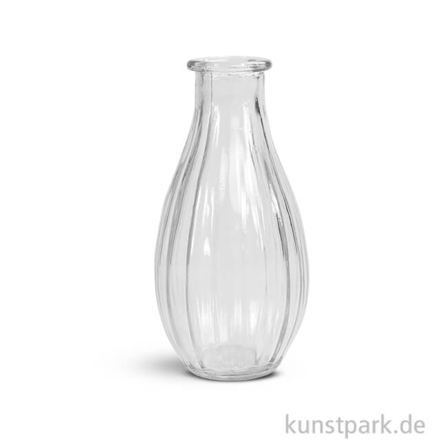 Glas Vase mit Streifen, 7cm Durchmesser, Höhe 14 cm