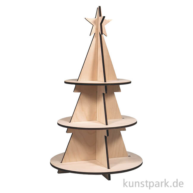 Holz-Bausatz Etagere Tanne, natur, 44,5cm, 5-tlg. Set