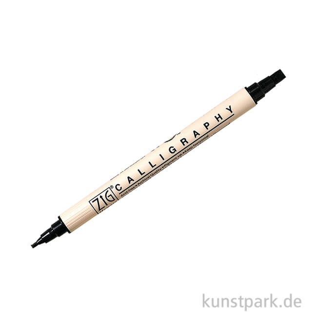 Kalligraphie-Stift mit zwei Spitzen schwarz