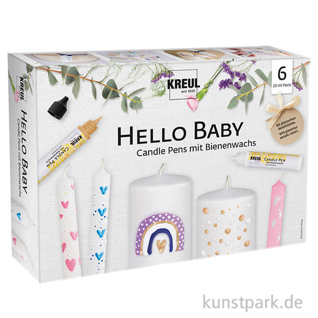 KREUL Candle Pen - Hello Baby Set mit 6 Kerzenstiften