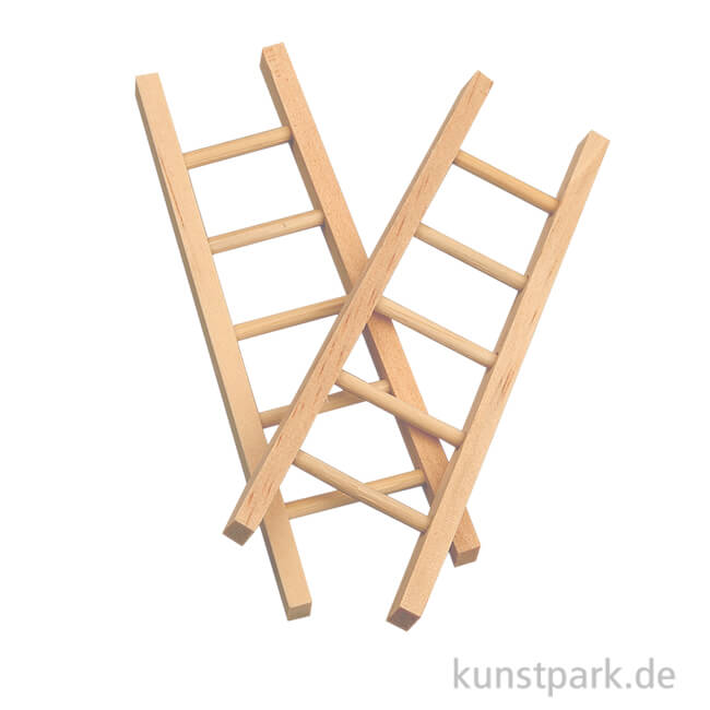 Mini Leitern aus Holz, Größe 10 x 3,5 cm, 6 Stück