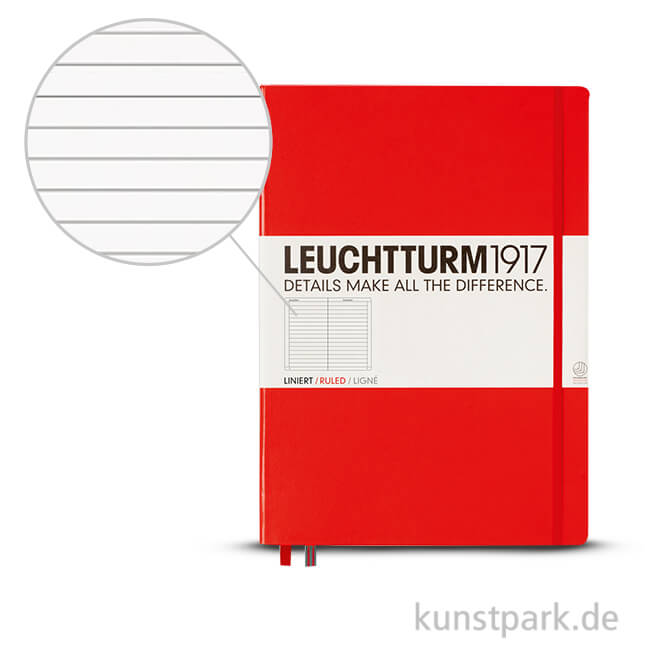 Leuchtturm Notizbuch Hardcover - Rot - Liniert