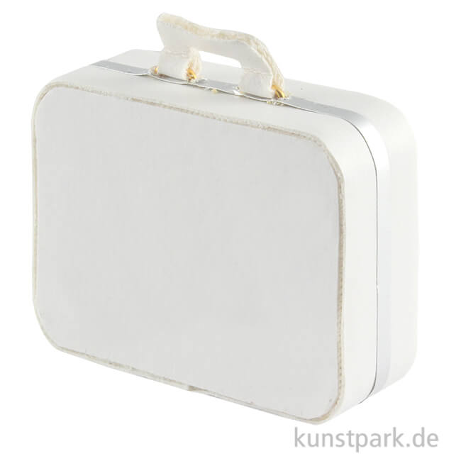 Mini Koffer Weiß, 5 cm