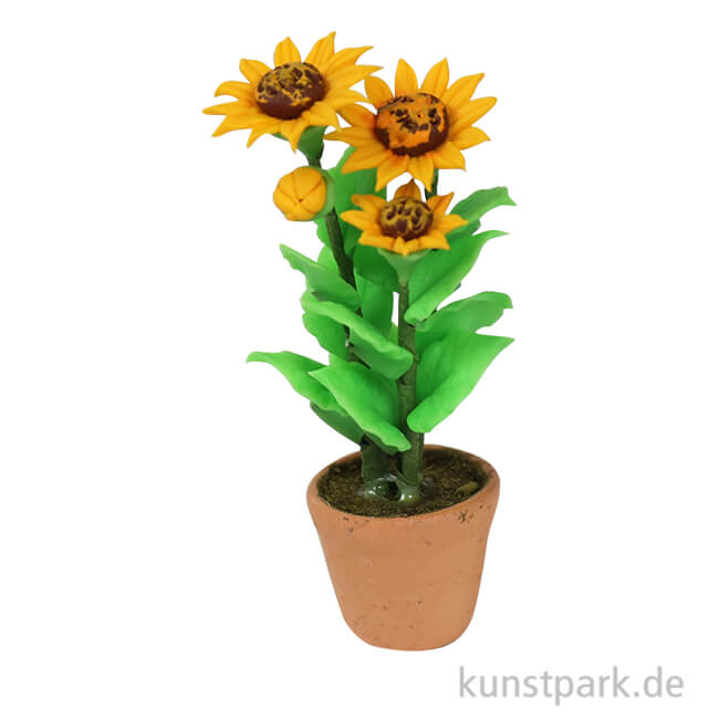 Miniatur Sonnenblumen im Topf, 2 x 6,5 cm