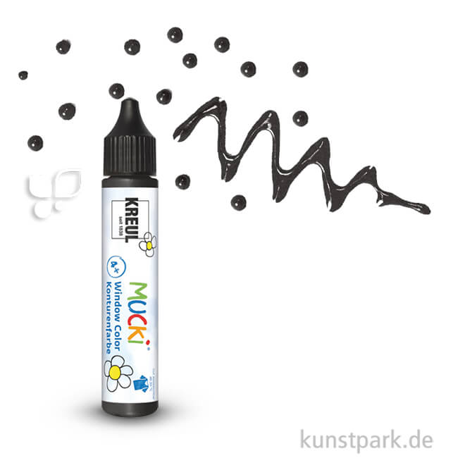 MUCKI Window Color Pen - Konturenfarbe Schwarz 29 ml