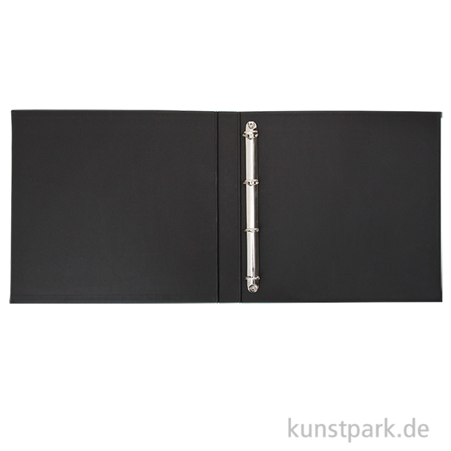 Scrapbook Ringbuch aus Karton - Schwarz, 31x32,5cm, 4-Ring Mechanismus