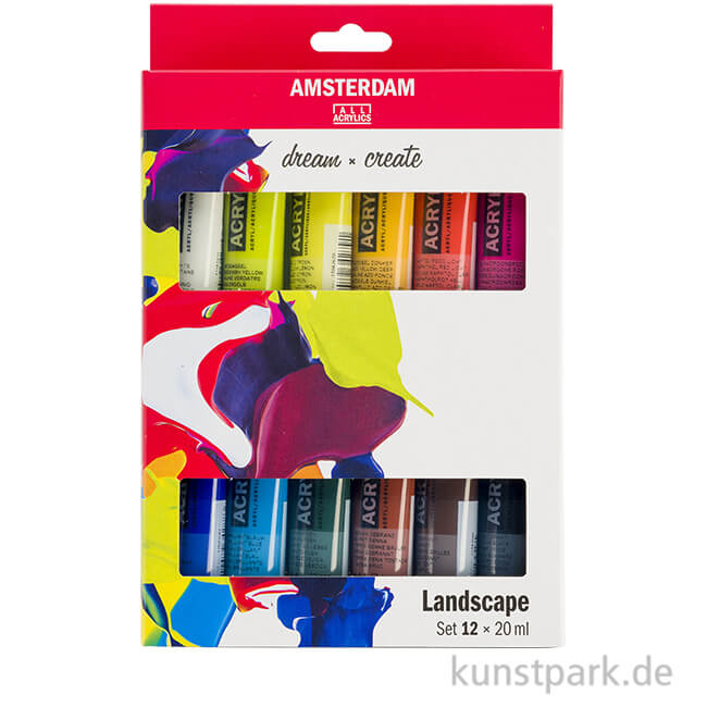 Talens AMSTERDAM Acrylfarben Set mit 12 x 20 ml - Landschaftsfarben