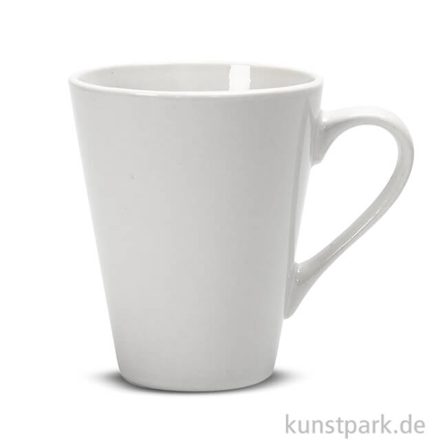 Tasse aus Porzellan zum Bemalen - Weiß, Höhe 10 cm