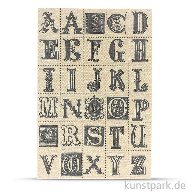 Vintage Canvas Sticker - Buchstaben, selbstklebend