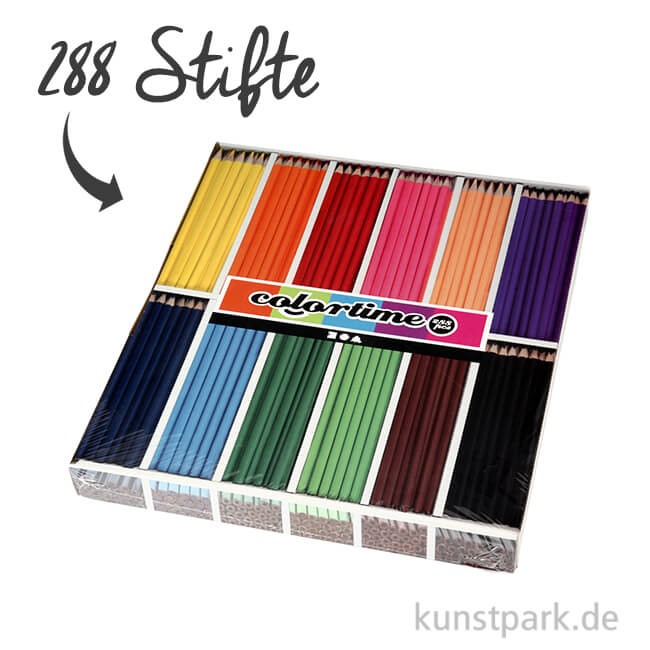 XXL Set - Colortime Buntstifte Basisfarben - 288 Stifte für Kindergärten