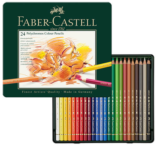 Faber-Castell POLYCHROMOS, 24 Stifte im Metalletui