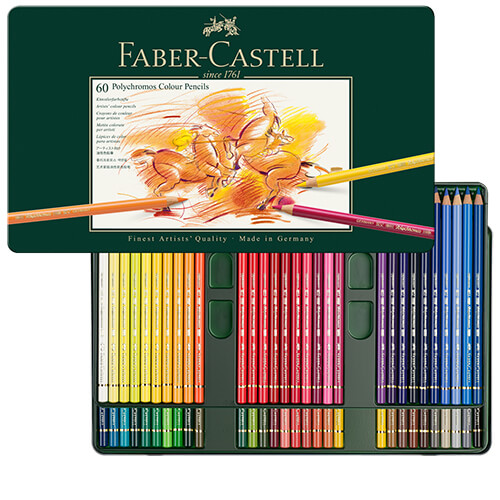 Faber-Castell POLYCHROMOS, 60 Stifte im Metalletui