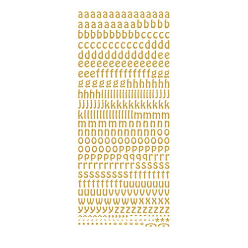 Kreativ Sticker - Buchstaben klein, Gold, 10 x 23 cm