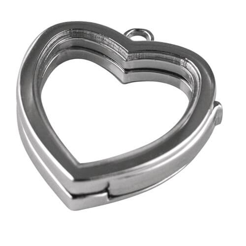 Medaillon Herz mit Öse- Silber, 25 mm, 1 Stück