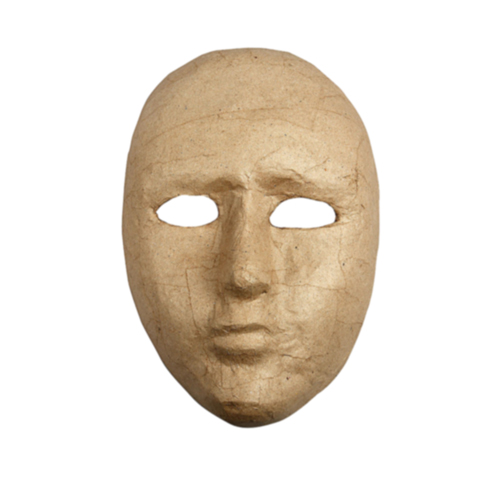 Pappmaché - Maske, gesichtsgroß, Größe ca. 16 x 23 cm, handgearbeitet