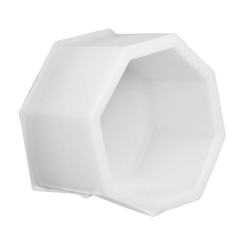 Silikon Gießform - Blumentopf Hexagon, Durchmesser 16,3 cm, Höhe 8 cm