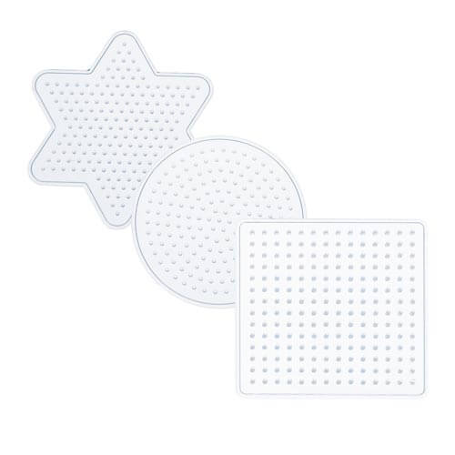 Steckplatten-Set für Bügelperlen - Basic Klein, 3 Stück sortiert