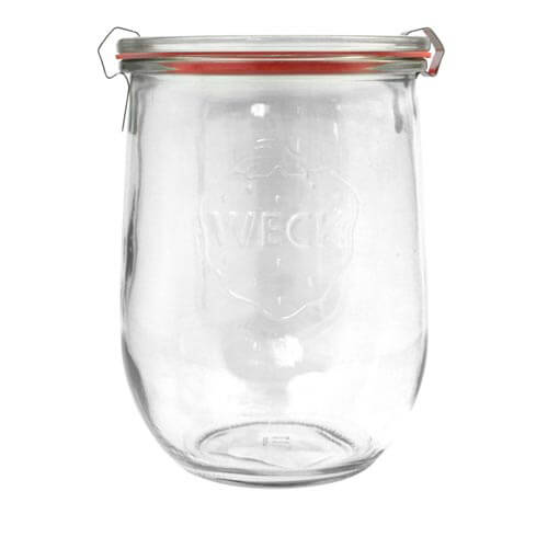 Weckglas mit Glasdeckel Dichtung und Klammern - 1062 ml
