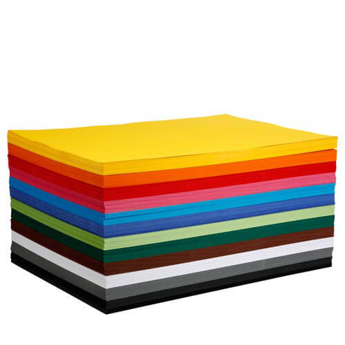 XXL Set - Bastelkarton, 1200 Blatt, DIN A2, 180 g, 12 Farben sortiert